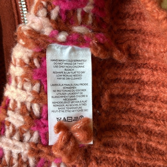 Anthropologie Rust and White Swan Cardigan - Picture 4 of 8